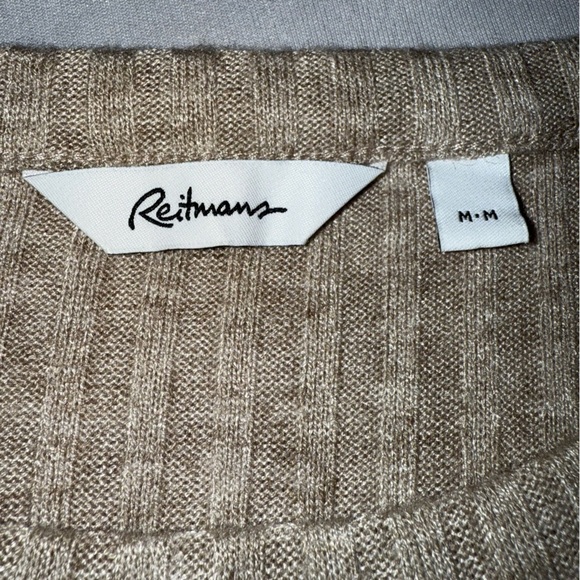 Reitmans Beige Ribbed Crew Neck Sweater Women’s Size M - Picture 11 of 12